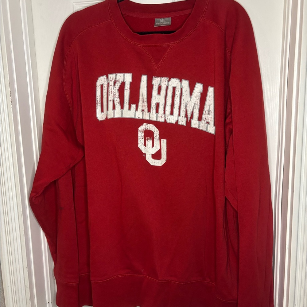 Knights Apparel Red Oklahoma Women's Crew Neck Sweater